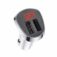Borofone automobilinis įkroviklis BZ15 Auspicious - 2xUSB - 2,4A su USB to MicroUSB kabeliu baltas