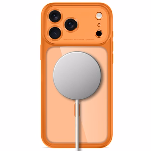 Tech-Protect MagPeak MagSafe CC dėklas, skirtas iPhone 18 Pro / 17 Pro, skaidrus oranžinis