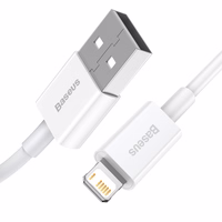 Baseus CALYS-A02 mobiliojo telefono laidas Balta 1 m USB A Lightning