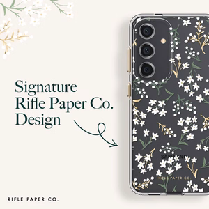 Ультратонкий антимикробный чехол Rifle Paper Co. для Samsung Galaxy S24+, с рисунком «Petite Fleurs»