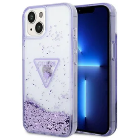 Guess Liquid Glitter Palm Collection dėklas iPhone 14 Plus 6.7 "- violetinė