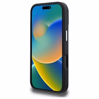 Guess GUHMP16XPGTSPSK iPhone 16 Pro Max 6.3" juodas/juodas kietas dėklas Grained Triangle Magnetinis