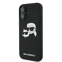 Karl Lagerfeld silikoninis Nauble Heads Print magnetinis dėklas telefonui iPhone 16 - juodas