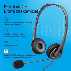 HP Stereo USB ausinukas G2 laidinis ant galvos biurui/skambučių centrui juodas