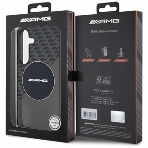 AMG Magnetinis permatomas rombų dėklas telefonui Samsung Galaxy S25 - juodas