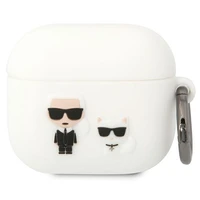 Karl Lagerfeld KLACA3SILKCW AirPods 3 dėklas baltas/baltas Silikoninis Karl & Choupette