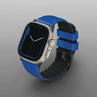 Uniq Linus Airosoft Silicone Dirželis for Apple Watch 1/2/3/4/5/6/7/8/SE/SE2/Ultra 42/44/45/49mm - Mėlynas