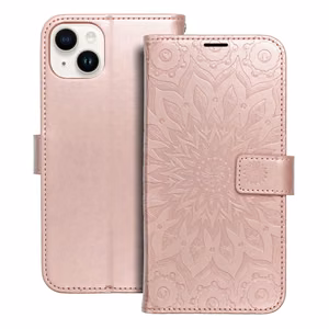 MEZZO Book чехол для iPhone 14 Plus мандала розовое золото