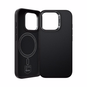 Benks Magnetinis Armor Pro Kevlar dėklas Metalinis rėmas 600D (D065) Iphone 16 Pro juodas (Kameros valdymo mygtukas)