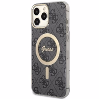 Guess GUHMP13XH4STK iPhone 13 Pro Max 6.7" juodas/juodas kietas dėklas 4G MagSafe
