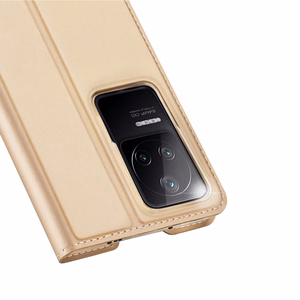 Dux Ducis Skin Pro atverčiamas dėklas telefonui Xiaomi Poco F4 5G auksinis