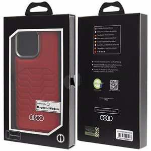 Audi sintetinės odos dėklas su MagSafe, skirtas iPhone 15 Pro Max – raudonas