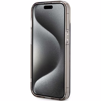 Guess IML Flowers Wreath MagSafe dėklas telefonui iPhone 15 / 14 / 13 - juodas