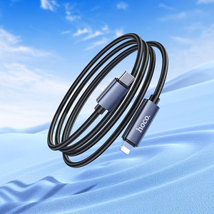 Kabelis USB C į Lightning Hoco PD 27W su ekranu 1 m X112 juodas