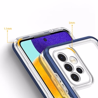 Clear 3in1 dėklas telefonui Samsung Galaxy A13 5G rėmelio gelis mėlyna
