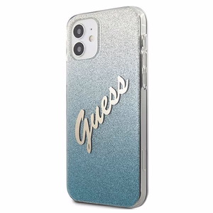 Guess GUHCP12SPCUGLSBL iPhone 12 mini 5.4" mėlynas/mėlynas kietas dėklas Glitter Gradient Script