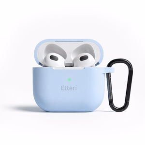 Etteri silikoninis dėklas, skirtas AirPods 3 šviesiai mėlynas