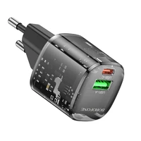 Borofone Įkroviklis BN17 Sunlight - USB + Type C - QC 3.0 PD 20W 3A juodas