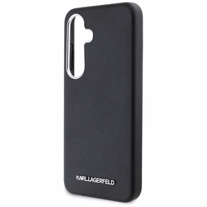 Karl Lagerfeld Saffiano Pilnai Apgaubtas Pailgintas Metalinis Logotipas Magnetinis dėklas Samsung Galaxy S25 - juodas