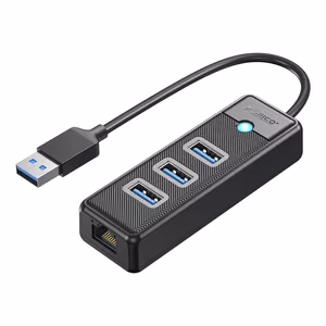Orico PW3UR25-U3 USB šakotuvas 4 prievadų 3x USB-A 3.0 1x RJ45 2.5G Ethernet 0.15m - juoda