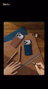 "Benks" magnetinis šarvas Air Armor Grid Kevlar korpusas su metaliniu rėmeliu 600D (0070), skirtas Iphone 17 Pro Max orange