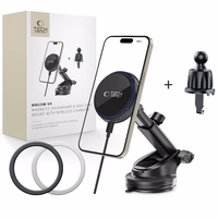 "Tech-Protect" MM15W-V4 magnetinis 15 W "MagSafe" laikiklis automobiliui, skirtas kabinai / priekiniam stiklui / ventiliacijos angai - juodas