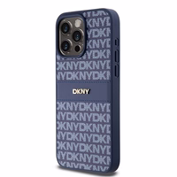 DKNY Odinis mono juosta ir metalinis logotipas dėklas telefonui iPhone 15 Pro Max - mėlynas