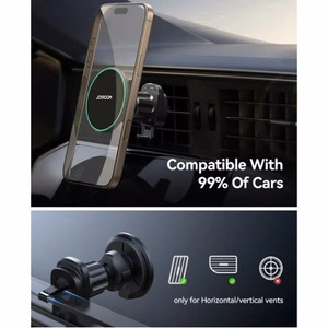 Automobilinis laikiklis Joyroom JR-ZS214 Qi2 juodas belaidis krovimas 15W magnetinis / oro ventiliacijos grotelės
