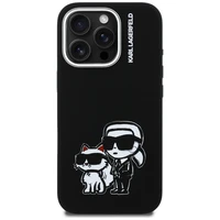 Karl Lagerfeld Silicone Karl&Choupette Sketch MagSafe Case for iPhone 16 Pro Max - Black