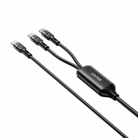 UNITEK USB-C 2-in-1 PD 100 W SILIKONINIS KABELIS 1,8 M