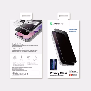 AmazingThing Radix +Care privatumo stiklas su montavimo rėmeliu, skirtas iPhone 18 Pro