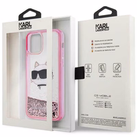 Karl Lagerfeld KLHCP12MLNCHCP iPhone 12/12 Pro 6.1" rožinis/rožinis kietas dėklas Blizgantis Choupette Galva