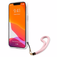 Guess GUHCP13XKCABPI iPhone 13 Pro Max 6.7" rožinis/rožinis kietas dėklas Camo Dirželis Kolekcija