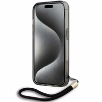 Karl Lagerfeld IML Mono KL Pattern & Cord dėklas telefonui iPhone 15 Pro Max - juodas