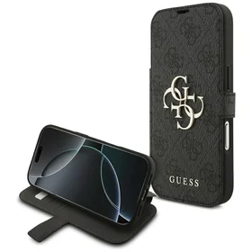 Guess Book 4G Metal Logo dėklas telefonui iPhone 17 Pro - juodas