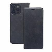 Išmanusis Suede dėklas for iPhone 16 6,1" juodas