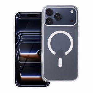 Skaidrus Elite MAG COVER dėklas su antiyellowing funkcija, kameros valdymo mygtukas ir MagSafe IPHONE 17 PRO MAX – skaidrus