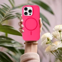 Magnetinis plonas silikoninis dėklas telefonui Iphone 16e (m) - rožinis