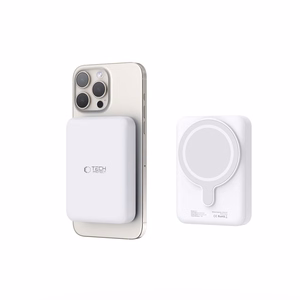 Tech-Protect LifeMag PB11 išorinė baterija su MagSafe 10000mAh 15W USB-C jungtimi - balta + USB-C kabelis