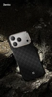 "Benks" magnetinis šarvas "Air Armor Grid Kevlar Case Metal Frame 600D (B069) for Iphone 17 Pro black