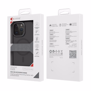 Comma magnetinis dėklas Joy Elegant Mag iPhone 15 Plus telefonui pilkas