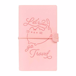 Pusheen odinė kelioninė užrašinė, B6, rožinė