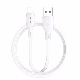 BWOO 3A silikoninis laidas X329C USB - USB-C 1m baltas