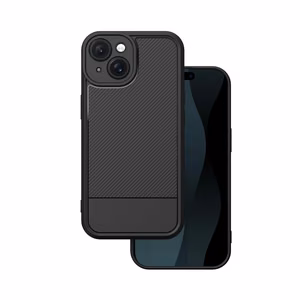 Paprastas anglies dėklas iPhone 15 6,1" juodas