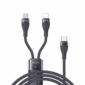 YESIDO LAIDAS CA87 100W TYPE-C/2IN1  1,4M 3,5A juodas