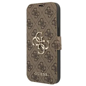 Guess GUBKP13X4GMGBR iPhone 13 Pro Max 6.7" rudas/rudas knygos tipo dėklas 4G Big Metal Logo