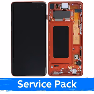 Ekranas skirtas Samsung G973 S10 su rėmeliu / Cardinal Red / (Service Pack)