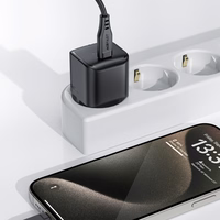 Acefast A77 Mini PD 30W GaN USB-C sieninis įkroviklis - juodas