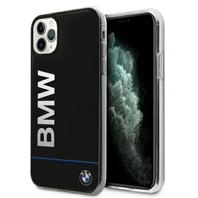 BMW Signature spausdintas logotipas dėklas iPhone 11 Pro Max - juodas