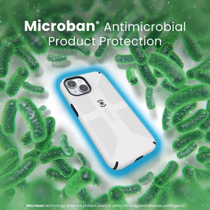 Speck Candyshell Grip MagSafe - iPhone 17e / 16e / 15 / 14 / 13 dėklas (baltas / juodas)